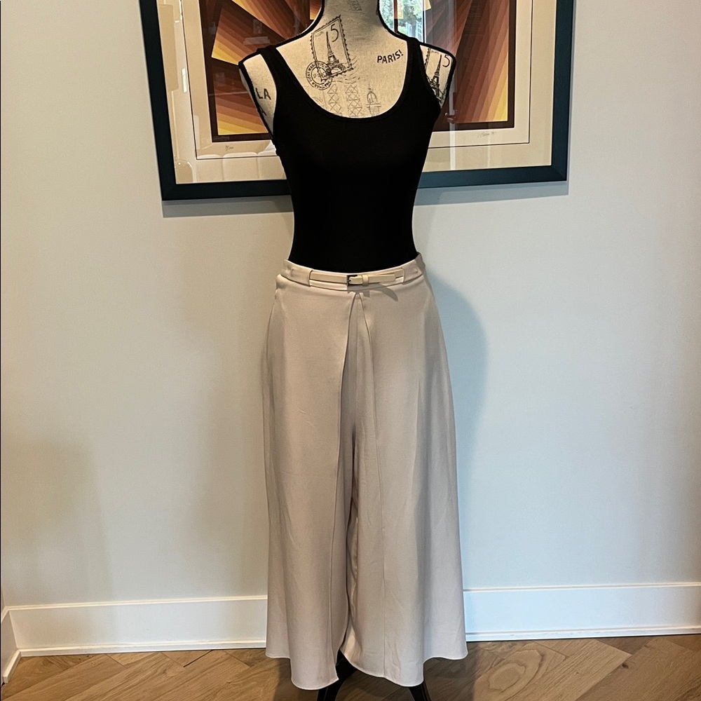 Halston Heritage Cream Wide-Leg Pants